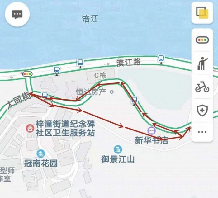 路线指示地图。
